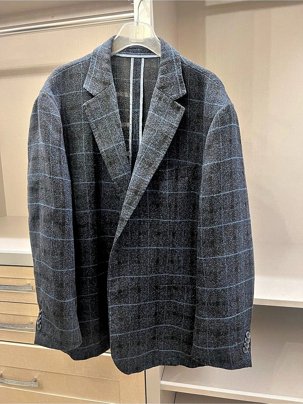 Joe Gianni Men's Plaid Blazer in Gray Like New